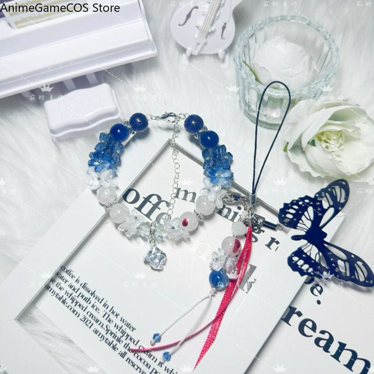 Phone Accessories Keychain - Anime Genshin Impact Alyosha Handmade Bracelet