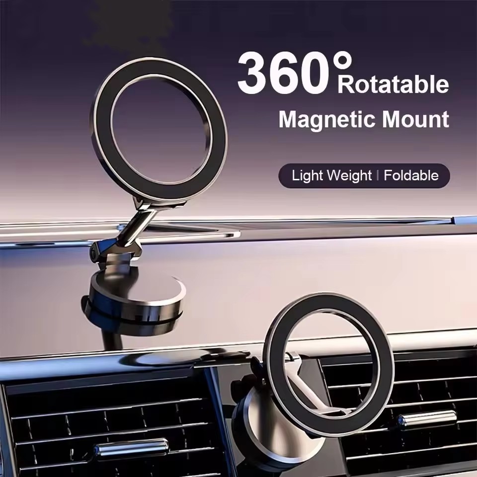 Phone Accessories Stand - Foldable Magnet Car Mobile Phone Holder