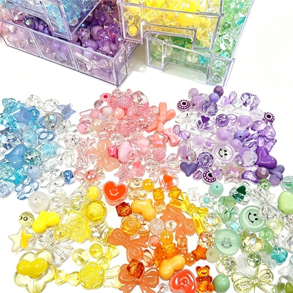 Phone Accessories Beads - 50g Mixed Acrylic Flowers Bow Loose