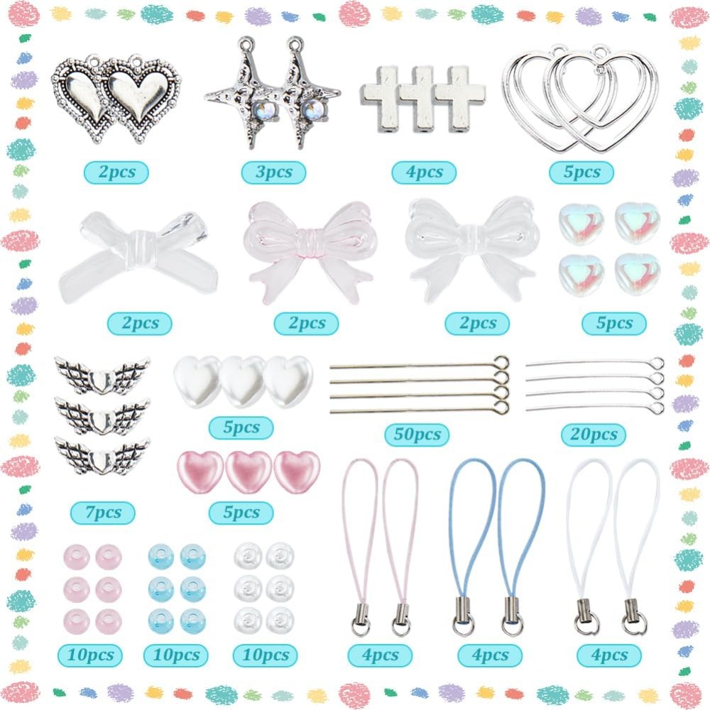 154Pcs DIY 8 Sets Phone Charm  - Phone Accessories Beads recension och pris
