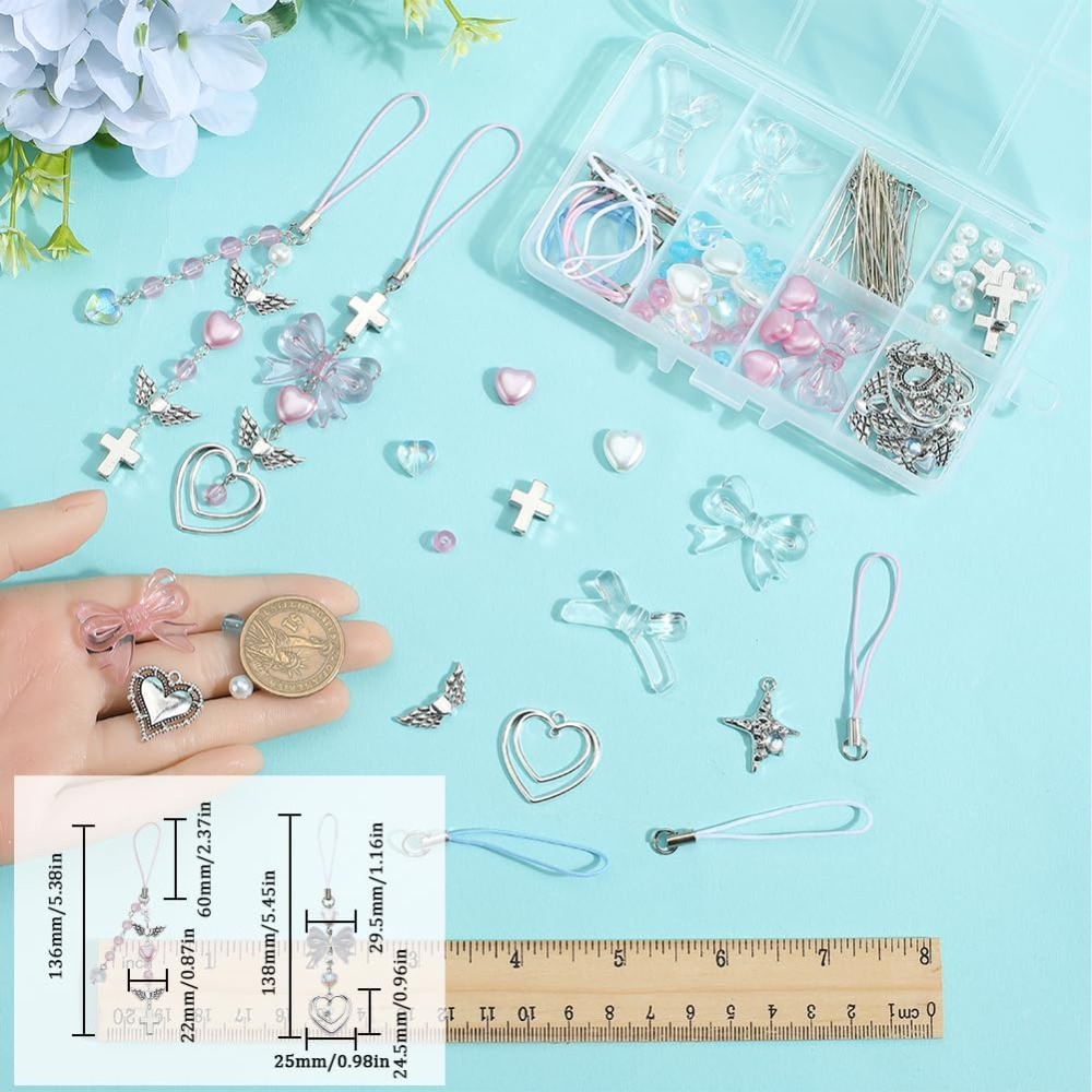 154Pcs DIY 8 Sets Phone Charm  - Phone Accessories Beads recension och pris