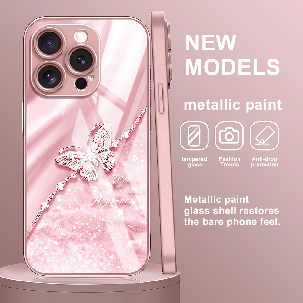 Pink Butterfly Tempered Glass  - Tempered Glass Screen recension och pris